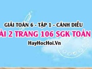 Giải bài 2 trang 106 Toán 6 Tập 1 SGK Cánh Diều: Hình thang cân